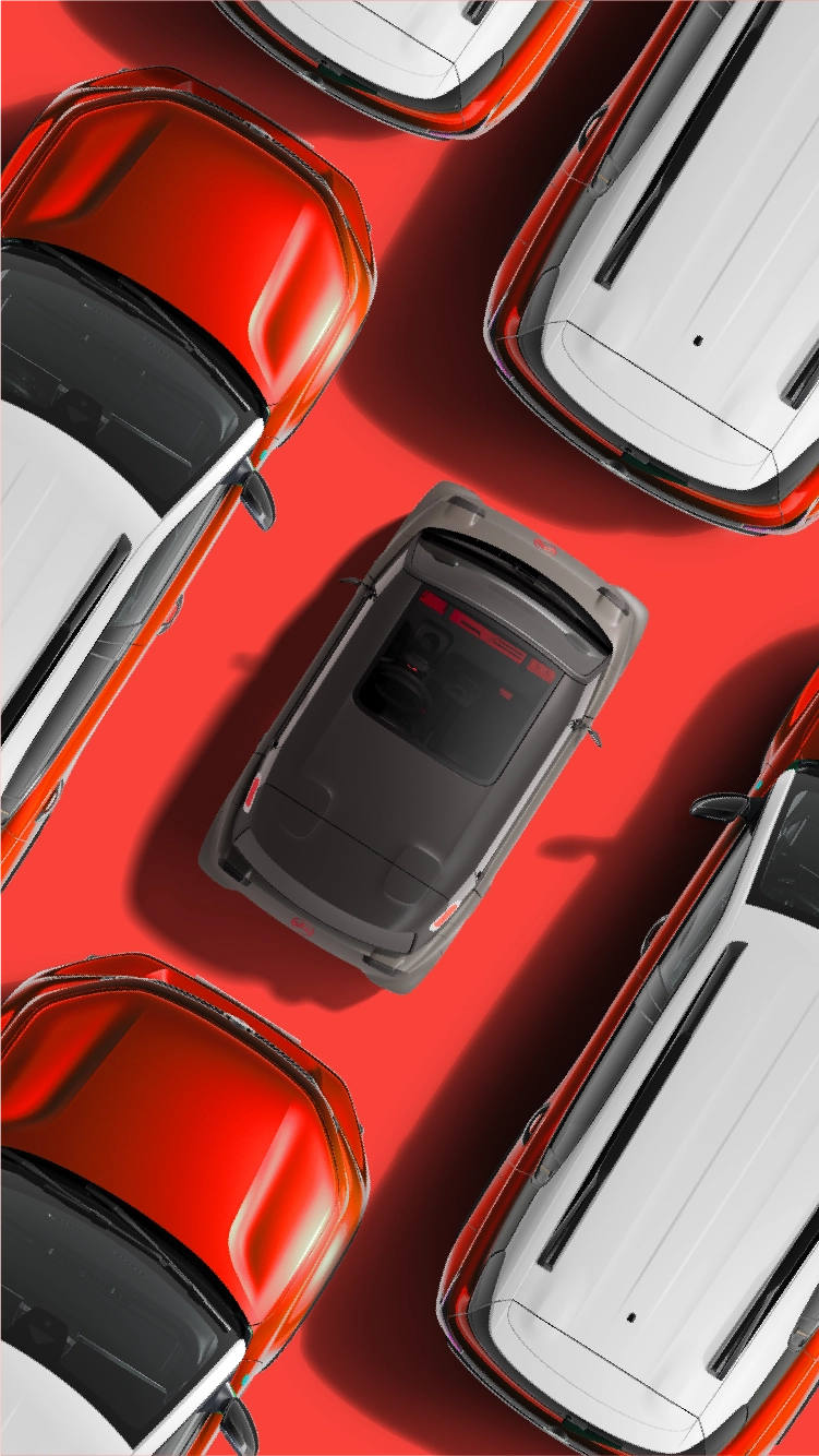 Vue de dessus La Citroën Ami présente un design électrique compact, sûr et fiable, offrant une liberté de mobilité urbaine innovante